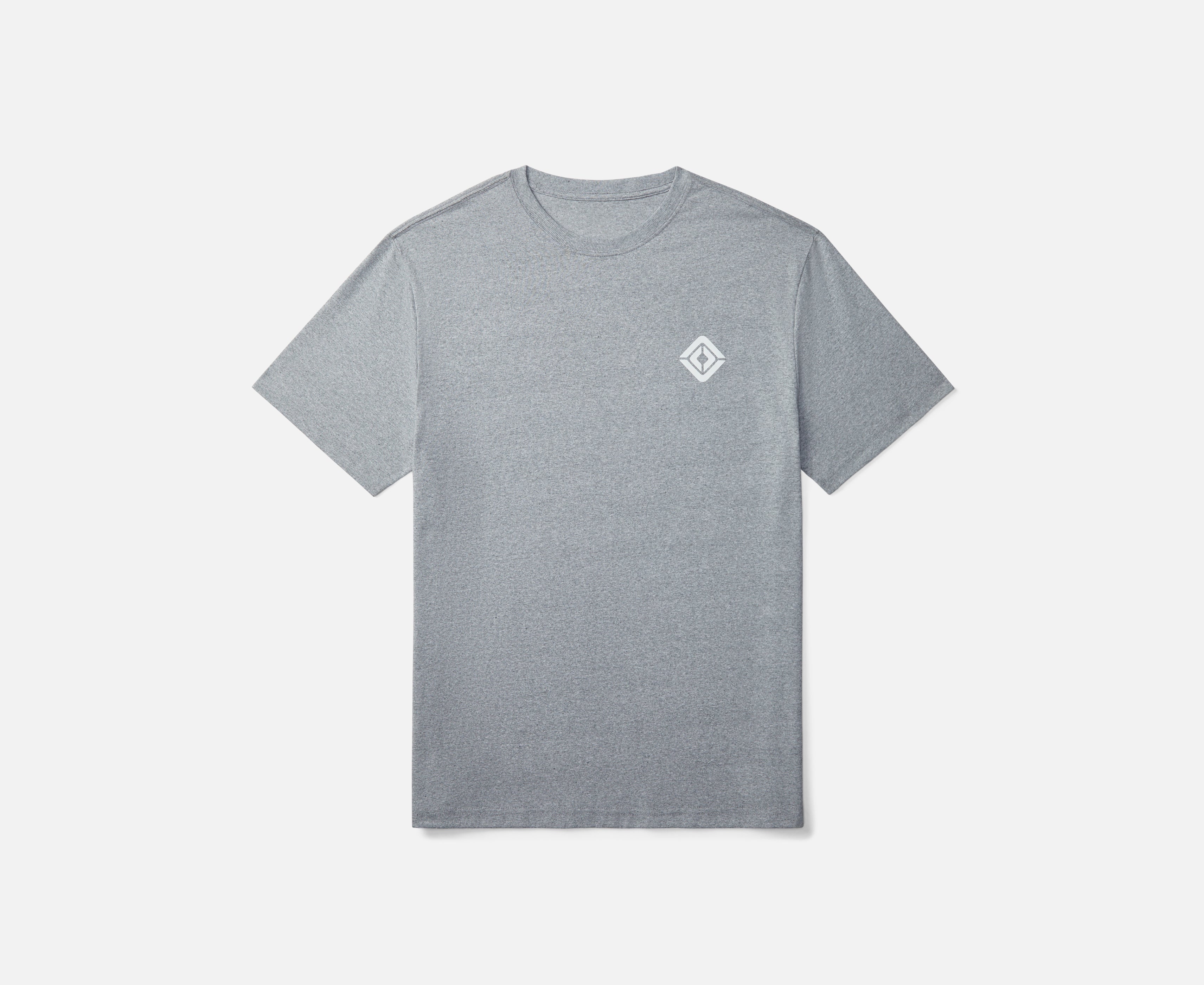 Tシャツ・カットソー ROCKCAKE Applique Logo Button Top Charcoal Men's Utah Jazz Logo Athletic Heather Charcoal Block